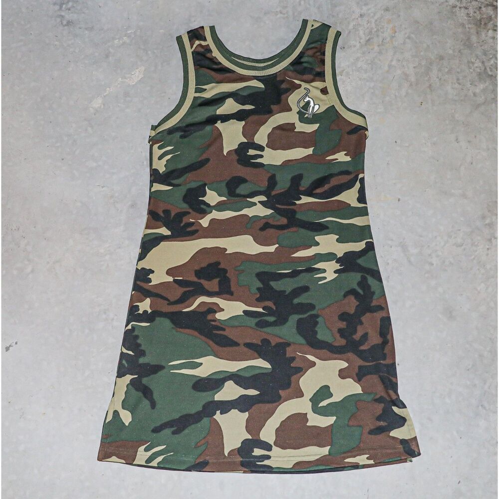 Baby Phat Camouflage Dress - Green and Brown